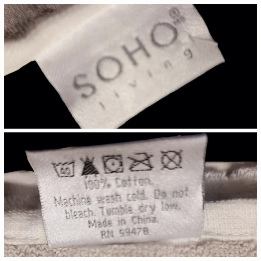 2 Piece Soho Living Bath Towel Set Striped Dot Sea Foam Green Gray White NEW
